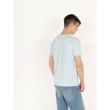 SQL Slimfit Future Baskılı Açık Mavi Erkek T-Shirt