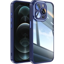 Forestl Digital iPhone 12 Pro Max Için Kamera Koruma Metal Düğmeler Tpu+Akrilik Damlamaya Dayanıklı Telefon Kapağı-Koyu Mavi (Yurt Dışından)