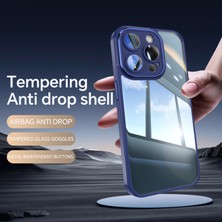 Forestl Digital iPhone 12 Pro Max Için Kamera Koruma Metal Düğmeler Tpu+Akrilik Damlamaya Dayanıklı Telefon Kapağı-Koyu Mavi (Yurt Dışından)