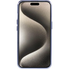 Forestl Digital iPhone 15 Için Kılıf Gradyan Tpu Telefon Kılıfı, Taşlı Lens Çerçeveli-Koyu Mor (Yurt Dışından)