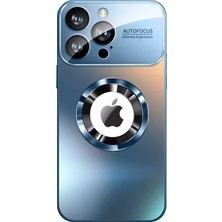 Forestl Digital iPhone 12 Pro Max Için 6,7 Inç Manyetik Telefon Kılıfı Anti-Damla Pc Kabuğu Lensli Film-Koyu Mavi (Yurt Dışından)