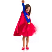 Tameris Kostüm Supergirl Kostümü Uzun Kollu