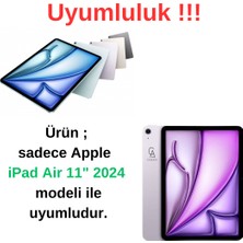 Coolacs Apple iPad Air 11 Inç (A2902-A2903-A2904) 2024 Uyumlu Kılıf 3 Farklı Stand Kalemlikli Tablet Kılıfı