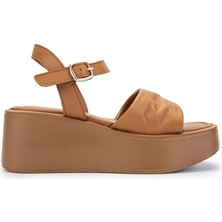 Tamer Tanca Kadın Hakiki Deri Taba Topuklu Sandalet 453 Moro-80 Bn Sndlt Y24 Taba Dr