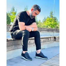 BLACK LAYB 0639 HAKİKİ DERİ ERKEK SNEAKER SİYAH
