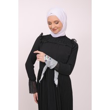 Zaytoon Siyah Çizgili Filistin Şal Kefiye Fular Saçaksızlı Filistin Fular Unisex S100011