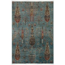 Cool Halı Vintage 09 Aqua Antik Desen Makinede Yıkanabilir Halı Kaymaz Dijital Baskı Ince Mutfak Halısı