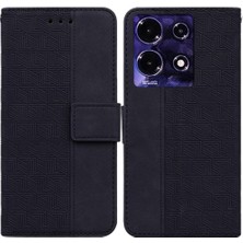 Mays Shop Infinix Not 30 Için Geometrik Kabartmalı Flip Folio Kickstand Özelliği (Yurt Dışından)