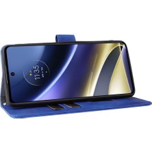 Mays Shop Motorola Moto G51 Deri Folio Flip Case Kart Ekleme Tam Için Kılıf (Yurt Dışından)