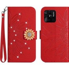 Mays Shop Xiaomi Redmi 10C Telefon Kılıfı Için Kart Tutucu Darbeye Dayanıklı Tpu Kabuk Pu (Yurt Dışından)