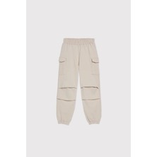 Babokah (Kids Girl) Kargo Cep Loose Fit Pileli Jogger
