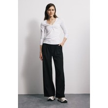 Babokah V Yaka Düğümlü Uzun Kol T-Shirt