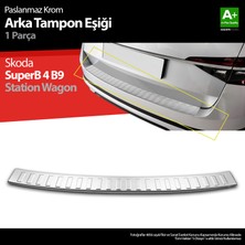 S-Dizayn Skoda SuperB B8 Makyajlı SW Krom Arka Tampon Eşiği 2019-2023 A+ Kalite