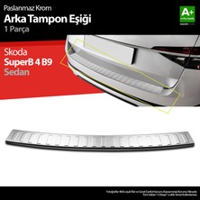 S-Dizayn Skoda SuperB B8 Makyajlı SD Krom Arka Tampon Eşiği 2019-2023 A+ Kalite