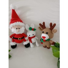Design By Oykum 3'lü Amigurumi Oyuncaklar (Ren Geyik,noel Baba,tavşan)