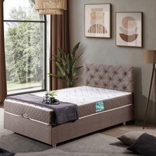 Setay Eylül Tek Kişilik Baza Başlık Comfort Yatak Seti, Kahverengi