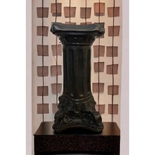 Libre Design Dekoratif 53CM Parlak Siyah Sütun Biblo Heykel Bahçe Dekorasyonu Ev Dekorasyonu