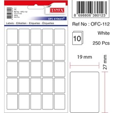Tanex OFC-112 19X27 mm Beyaz Ofis Etiketi