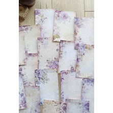 Mona Craftist 15 Adet Eskitme Vintage Lila Temalı Scrapbook Kağıt Seti Bullet Journal Dekupaj Kağıdı