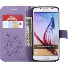 Colorful Shop Kart Yuvası Standı ile Samsung Galaxy S6 Için Kılıf Kickstand Manyetik Pu Çevirin (Yurt Dışından)