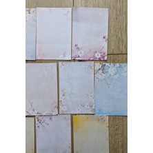 Mona Craftist 13 Adet Scrapbook Soft Pastel Sakura Temalı Scrapbook Kağıt Seti Bullet Journal Dekupaj Kağıdı