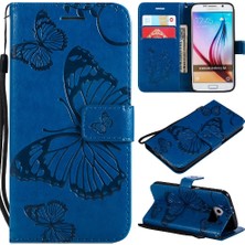 Colorful Shop Kart Yuvası Standı ile Samsung Galaxy S6 Için Kılıf Kickstand Manyetik Pu Çevirin (Yurt Dışından)