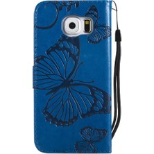 Colorful Shop Kart Yuvası Standı ile Samsung Galaxy S6 Için Kılıf Kickstand Manyetik Pu Çevirin (Yurt Dışından)