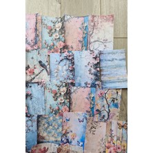 Mona Craftist 67 Adet Eskitme Vintage Çiçek Temalı Scrapbook Kağıt Seti Bullet Journal Dekupaj Kağıdı