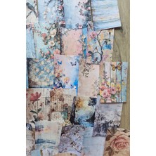 Mona Craftist 67 Adet Eskitme Vintage Çiçek Temalı Scrapbook Kağıt Seti Bullet Journal Dekupaj Kağıdı