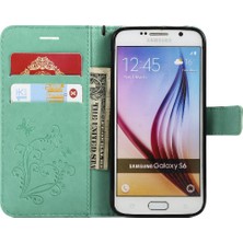 Colorful Shop Kart Yuvası Standı ile Samsung Galaxy S6 Için Kılıf Kickstand Manyetik Pu Çevirin (Yurt Dışından)