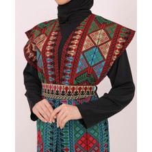 Zaytoon Kolsuzlu Filistinli Dolu Nakışlı Kadın Geniş Abaya Tek Ebatlı C100035