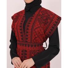 Zaytoon Kolsuzlu Filistinli Dolu Nakışlı Kadın Geniş Abaya Tek Ebatlı C100035