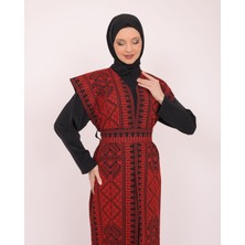 Zaytoon Kolsuzlu Filistinli Dolu Nakışlı Kadın Geniş Abaya Tek Ebatlı C100035