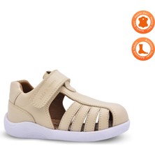 Kids A More Winco Tek Cırtlı Deri Yumuşak Ilk Adım Sandaleti Bej