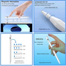 Fogy Xiaomi Huawei Samsung Apple Uyumlu Pencil Stylus Eğim Özellikli Şarj Göstergeli Çizim Kalemi