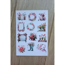 Mona Craftist 2 Sayfa 24 Adet Çiçek Temalı Sticker Çiçek Lale Sakura Kuş Sticker Vintage Sticker