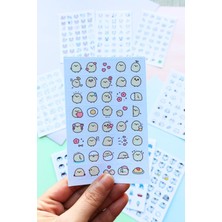 Mona Craftist 400 Adet Mini Kare Sevimli Sticker Seti Ajanda Emoji Bullet Journal Planlaycı Günlük
