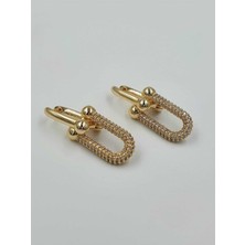 Yugen Concept Gold Kaplama Zirkon Taşlı Tifany Küpe