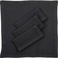 Vanelli Home Koyu Gri Keten 4'lü Peçete Seti