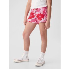 Gap Kız Çocuk Pembe Gap Logo Fransız Havlu Kumaş Pull-On Şort