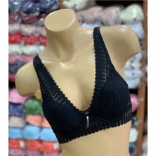 Belvü Geometrik Göğüs Dantel Içi Boş Sütyen 1176 Siyah