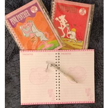 Pink Panther Spiralli Not Defteri -3 Adet Defter/3 Adet 0,5 Küçük Versatil Kalem