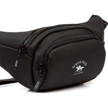 Tuldar Siyah Yumuşak Deri USB Kulaklık Çıkışlı Crossbody Çapraz Göğüs Omuz ve Bel Çantası TUL360