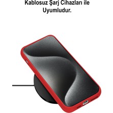 Case World Caseworld Apple iPhone 15 Plus Kapak Içi Kadife Kamera Korumalı Lansman Silikon Kılıf - Kırmızı