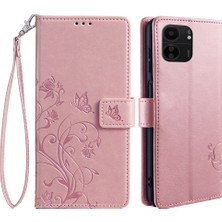 4U Sky Xiaomi Poco C65 4g Anti-Scratch Pu Deri Telefon Kılıfı Baskılı Desen Çevirme Standı Cep Telefonu Kapağı-Gül Altın (Yurt Dışından)