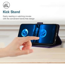 4U Sky Xiaomi 14 Pro Deri Cüzdan Cep Telefonu Standı Buzağı Doku Kapak-Mor Telefon Kılıfları (Yurt Dışından)