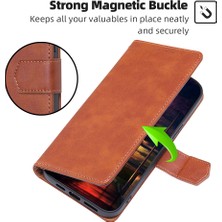 4U Sky Xiaomi Poco F6 5g Kılıf Için Rfıd Engelleme Deri Flip Telefon Kapağı Manyetik Toka-Kahverengi (Yurt Dışından)