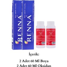 Renna Tüp Boya 60 ml 9-B Çok Açık Bej 2li Set Oksidan Hediyeli