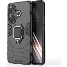 4U Sky Xiaomi Poco F6 5g Kılıf Halka Tutucu Kickstand Pc+Tpu Telefon Kapağı-Siyah (Yurt Dışından)