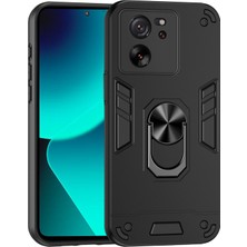 4U Sky Xiaomi 13T Kılıf Pc+Tpu Çift Katmanlı Koruyucu Telefon Kapağı-Siyah (Yurt Dışından)